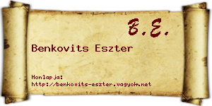 Benkovits Eszter névjegykártya