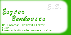 eszter benkovits business card